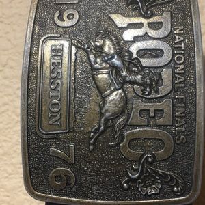 Vtg 1976 HESSTON National Finals Rodeo Belt/Buckle